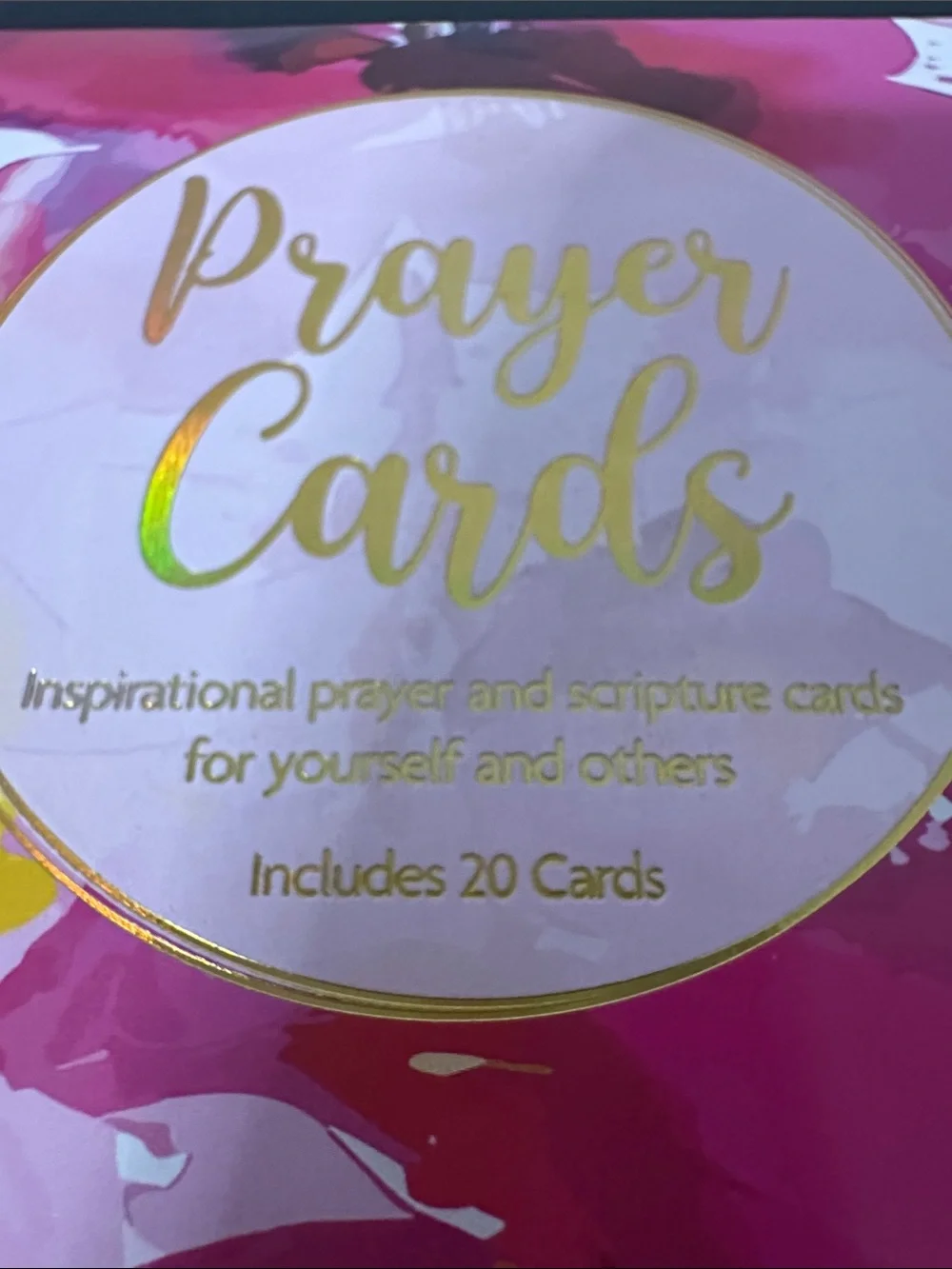 Floral Prayer Cards Set X2 with Gold Script